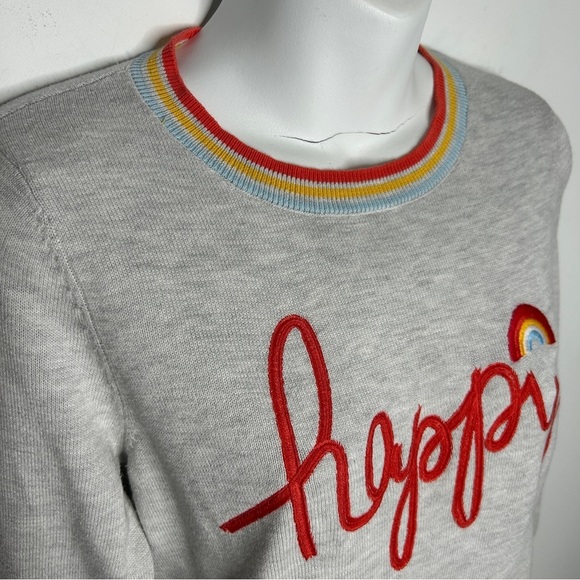 TIME AND TRU Grey Rainbow Happy Knit Sweater - Picture 4 of 8